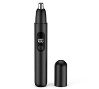 Nose Hair Trimmer, Rechargeable Cordless Painless Ear Eyebrow Trimming Tool Dual Edge Blades Razor Easy Cleansing with LED Light for Man Woman