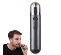 Nose Hair Trimmer, Rechargeable Cordless Painless Eyebrow Trimming Tool Dual Edge Blades Razor Waterproof Easy Cleansing Eyebrow & Facial Hair Trimmer for Man Woman (Black,One Size)