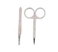 Nose Hair Tweezers Scissors Set Stainless Steel Beauty Clippers Eyebrow Trimmers for Travel