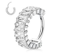 Nose Hoop Ring Hinged Segment Clicke Small Hoop Rings 16G Huggie Earrings Surgical Steel Conch Hoop Earrings Silver 10mm Conch Piercing Cartilage Earring Lobe Earring Ear Piercing Jewellery with CZ