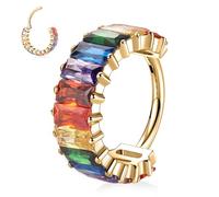 Nose Hoop Ring Hinged Segment Clicke Small Huggie Earrings 16G Surgical Steel Conch Hoop Gold 10mm Piercing Cartilage Lobe Ear Jewellery With Mix CZ