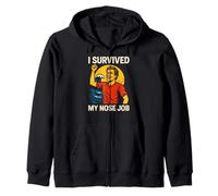Nose Job I Survived My Nose Job Fun Womans Surgery Patient Zip Hoodie