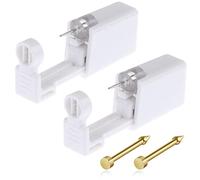 Nose Piercing Gun Kit 6Pcs Disposable Nose Piercing Kit Including 2Pcs Self Nose Piercing Gun with 2Pcs Built-in Nose Stud and 2Pcs Clean Tools for Nose Cartilage Piercing Kit(Gold)