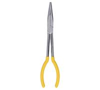 Nose Pliers 11 Inch 45# Steel Plier with Comfortable Handle 25 Degree ANG Needle Nose for Bending Shaping Twisting Wires Cable Cutting Industrial Machine Home Repairing Crafting Wo (Straight Pliers)