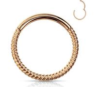 Nose Ring 10mm Helix Piercing Jewellery 16G Septum Piercing Ring Daith Hoop Cartilage Conch Hoop Rook Tragus Lobe Snug Piercing Jewellry Lip Eyebrow Belly Button Rings 316L Surgical Steel Rose Gold