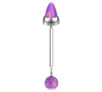 Nose Ring Stud Screw, 1pcs Titanium 16GInternally Threaded Tragus Helix Piercing Jewellery Studs with Round and Tapered Opal Purple-3mm, Silver Purple-3mm