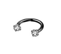 Nose Rings, 1pcs Titanium 16GHoop Nostril Piercing Jewelry for Women Rings Horseshoe with Cubic Zirconia, Black