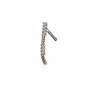 Nose Stud Crawler Half Curved Ring Hoop Tiny Ball End 316L Surgical Steel Nostril Body Piercing (Rose Gold)