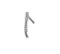 Nose Stud Crawler Half Curved Ring Hoop Tiny Ball End 316L Surgical Steel Nostril Body Piercing (Silver)
