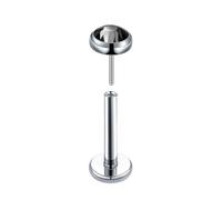 Nose Stud Titanium, 1pcs 20GThreadless Tragus Helix Piercing Jewellery Studs with Round Cubic Zirconia Black, Silver Black