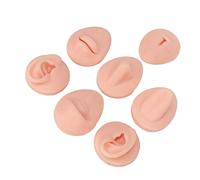 Nose Tongue Model, Soft 3D Simulation Easy To Operate Ear Model Body Piercing Practice Model for Novice (Light Beige)