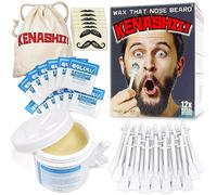 Nose Wax Kit | 100 g Wax, 24 Applicators | The Original and Best Nose and Ear Hair Removal Kit from Kenashii | Nasal Waxing For Men and Women | 12 Applications | 12 Balm Wipes | 12 Mustache Guards
