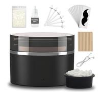 Nose Wax Kit for Men and Women, Smart Temp Control Wax Melt Warmer with 100g Wax Beads, 10 Applicators, 30 Nose Hair Sticks, 10 Mustache and Care Oil, Nose Hair Wax Kit (Black)