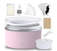 Nose Wax Kit for Men and Women, Smart Temp Control Wax Melt Warmer with 100g Wax Beads, 10 Applicators, 30 Nose Hair Sticks, 10 Mustache and Care Oil, Nose Hair Wax Kit (Pink)