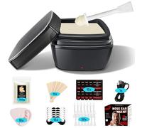 Nose Wax Kit for Men, Nose Hair Wax Kit with 30 Sticks, Painless Nose and Ear Hair Removal, USB Fast Heat, Mini Wax Pot, Intelligent Constant Temperature (Square, Black)
