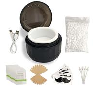Nose Wax Kit for Men & Women, Mini Wax Heater with 100g Hard Wax Beans, USB-Powered Fast Heating for Nose & Ear Hair Removal, Facial Grooming Kit, Portable & Easy to Use (Black)