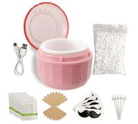 Nose Wax Kit for Men & Women, Mini Wax Heater with 100g Hard Wax Beans, USB-Powered Fast Heating for Nose & Ear Hair Removal, Facial Grooming Kit, Portable & Easy to Use (Pink)