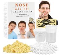 Nose Wax Kit from CoFashion - 50g Wax for Hair Removal, 20 Applicators (Up to 20 Uses), 10 Paper Cups for Nose and Ear Waxing