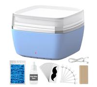 Nose Wax Kit, Waxing Kit for Women and Men Nose Eyebrow Ear Hair Removal, Melt Warmer Waxing Kit with 100g Wax Beads, 10 Applicators, 30 Nose Hair Sticks, 10 Mustache and Care Oil (Blue)