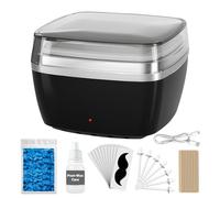 Nose Wax Kit, Waxing Kit for Women and Men Nose Eyebrow Ear Hair Removal, Melt Warmer Waxing Kit with 100g Wax Beads, 10 Applicators, 30 Nose Hair Sticks, 10 Mustache and Care Oil (Black)