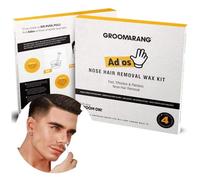 Nose Waxing Kit Groomarang ‘Adios’ Nose Hair Waxing Kit for Men - Includes Nose Hair Wax Beads, Pullers & Moustache Protectors for Fast, Effective & Painless Nose Hair Removal