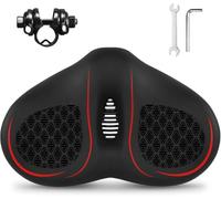 Noseless Oversized Bike Seat,Extra Wide Bicycle Saddle for Exercise Bike | Comfortable&Dual Shock Absorption:Ultimate pressure relief for E-bikes/Hybrid/Traditional City bike.Waterproof & super-cozy