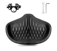 Noseless Oversized Bike Seat,Extra Wide Bicycle Saddle for Exercise Bike | Comfortable&Dual Shock Absorption:Ultimate pressure relief for E-bikes/Hybrid/Traditional City bike.Waterproof & super-cozy