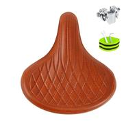 Noseless Oversized Bike Seat,Extra Wide Bicycle Saddle for Exercise Bike | Comfortable&Dual Shock Absorption:Ultimate pressure relief for E-bikes/Hybrid/Traditional City bike.Waterproof & super-cozy