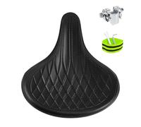 Noseless Oversized Bike Seat,Extra Wide Bicycle Saddle for Exercise Bike | Comfortable&Dual Shock Absorption:Ultimate pressure relief for E-bikes/Hybrid/Traditional City bike.Waterproof & super-cozy