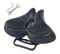 Noseless Oversized Bike Seat for Men & Women Extra Wide Upgrade Comfortable Wide Padded Bicycle Seat Cushion Compatible Saddle Replacement with Electric Bike, Exercise, Cruiser, Road Bike