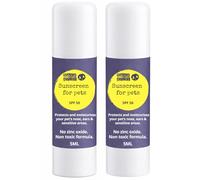 Noseprint Pet Sunscreen Stick SPF 50, Zinc Oxide Free, Non-Toxic, for Dogs and Cats, 2 x 5ml, Nose, Ears and Sensitive Skin