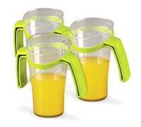 Nosey Cup with Handles Pack of 3 | Adult Drinking Cup for Elderly | Plastic Cup with Handles | Adult Beaker | Adult Feeding Cup | Disability Drinking Cup | Drinking Aid | Cup with Cut Out