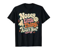 Nosey Little Thing aren't You Retro Funny Quote Sarcasm Value Graphic T-Shirt, Men, Black, S