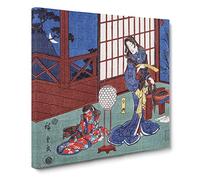 Noshosho Cutting Her Hair by Utagawa Hiroshige Canvas Print | Gallery Wrapped 30mm Frame Wall Art | 20x20 inches | Ready to Hang | Asian Picture | Living Room Bedroom Lounge Office