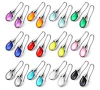 Nosiny 12 Pairs Teardrop Earrings for Women Teardrop Druse Crystal Drop Rainbow Dangle Hook Earrings for Valentine's Day Christmas Birthday Gifts
