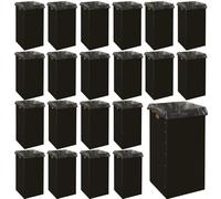 Nosiny 20 Pcs 30 Gallon Disposable and Reusable Corrugated Cardboard Trash Cans for Events, Recycling Bins Bulk with Trash Bags, Cardboard Garbage Boxes for Parties 16 x 16 x 30 (Black)