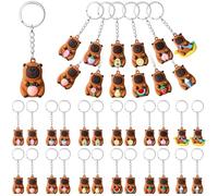 Nosiny 24 Pcs 3D Capybara Keychain Cartoon capybara figures Party Favors mini Animal Stuff Gift bag Charms for Birthday decor (Fruit)