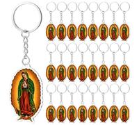 Nosiny 50 Pcs Our Lady of Guadalupe Keychains Virgen De Guadalupe Acrylic Keyrings Small Baptism Favors for Guests Virgin Mary Religious Keepsake First Communion Gift Recuerdos De Bautizo