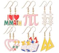 Nosiny 6 Pairs Sports Earrings for Women Game Earrings Football Volleyball Soccer Tennis Ball Golf Tooth Jewelry Book Nurse, multisize, Metal, alloy