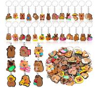 Nosiny 72 Pcs Capybara Keychains Bulk Cute Capybara Key Chain for Class Prize Kawaii Accessories Bag Charm Party Favors Cartoon Backpack Charms Animal Women Friends Birthday Gift