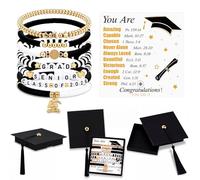 Nosiny 7Pcs Class of 2026 Graduation Bracelets with Christian Inspirational Gift Card & Grad Cap Box, 2026 Grad Compass Bracelets Graduation Gifts for High School College Senior Night