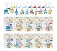 Nosiny Housekeeping Week Gift Employee Appreciation Cleaning Acrylic Keychains Greeting Cards Positive Gift for Custodian, 300g Coated Paper, Card: about 2.36 x 3.54 inches/ 6 x 9 cm