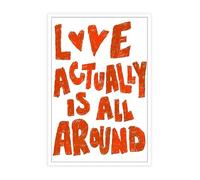 noskisy Trendy Love Actually Is All Around Posters Rose Red Canvas Wall Art Heart Valentine Preppy Aesthetic Prints Painting For Girls Room Home Bedroom Dorm Wall Decor 12x16in Unframed