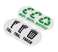 Nosqew 18PCS Self Adhesive Recycle Trash Sticker Decal for Cans Garbage Containers Bins Office Home School Matt Lamination Coated PVC White 12.5cm 18 Pieces