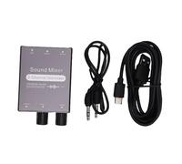 Nosqew 2 Channel Audio Mixing Switcher Mixer 2 in 1 3.5mm Output with Dual Volume Control, Audio Mixer for Computer, TV, Smartphone, Laptop and Projectors