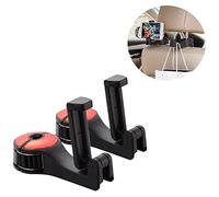 Nosqew 2 Pcs Multifunctional Car Headrest Hook Rotatable Mobile Phone Holder Storage Organizer for Groceries Clothes Umbrella Handbags ABS Plastic 12x5.5x3cm (NosqewB9z8h7RH-10258783)