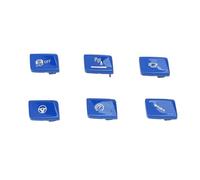 Nosqew 6Pcs Gear Shift Switch Panel Button Cover Left Hand Drive Stylish Look Sturdy Replacement for M3 F80 M4 F82 ABS Material Painted Finish Easy Installation (Blue)