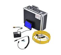 Nosqew 7inch Display Pipeline Endoscope Sewer Inspection Camera Industrial Endoscope with 6LED High Brightness Adjustable Light Stainless Steel Camera for Plumbing HVAC and Electrical (UK Plug 30M)