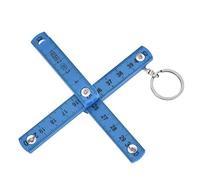 Nosqew ABS Folding Ruler 2Pcs Portable 0.5m Foldable Ruler with Key Ring for Carpentry Laying Tiles Woodworking Measuring Tool (Blue)
