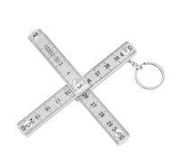 Nosqew ABS Folding Ruler 2Pcs Portable 0.5m Foldable Ruler with Key Ring for Carpentry Laying Tiles Woodworking Measuring Tool (White)